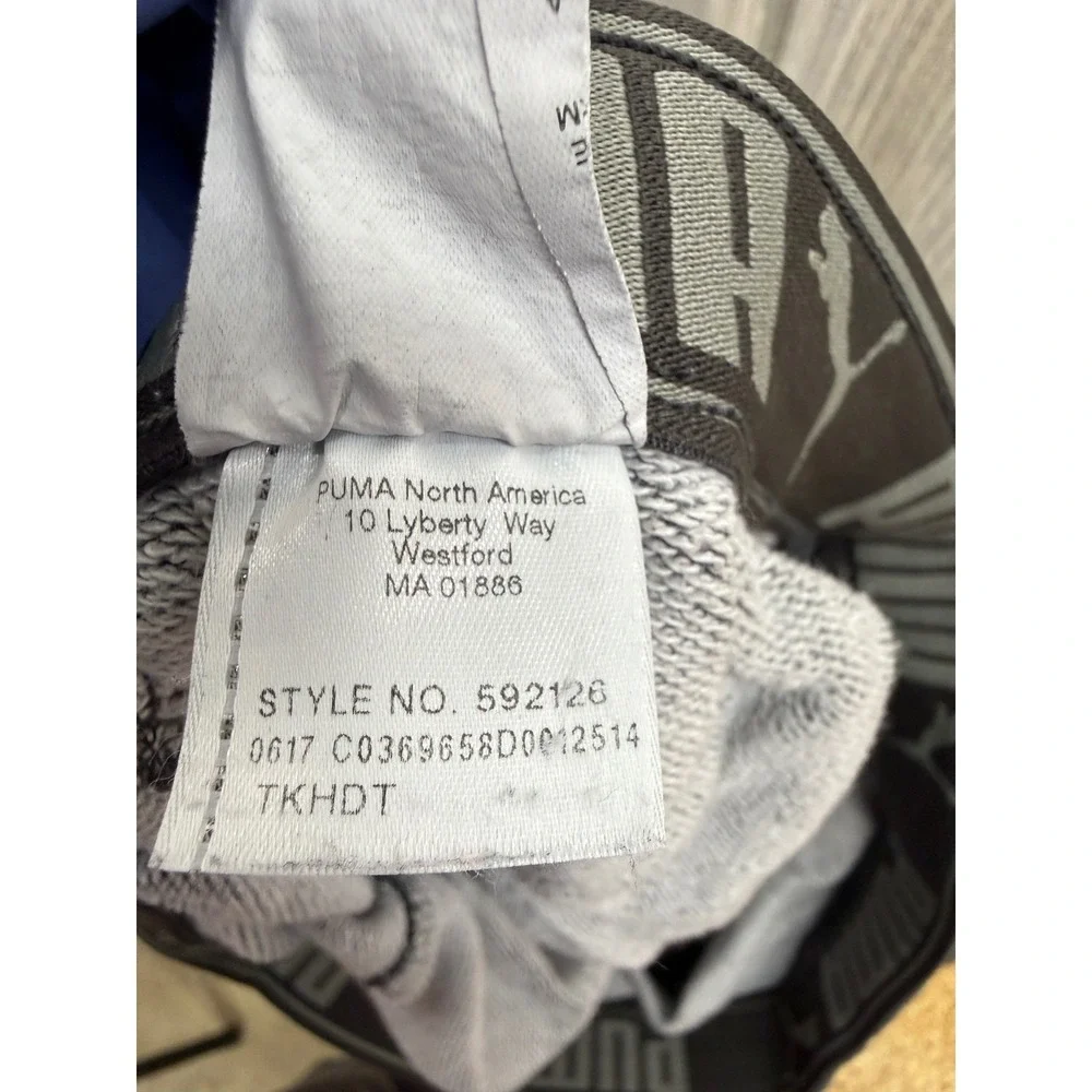 Puma Mens Charcoal Gray Fleece Joggers Sweatpants XL 592126 Embroidered Logo